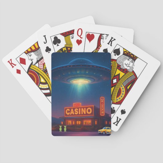 UFO Over Casino Playing Cards トランプ (裏面)
