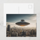 UFO Over City ポストカード (正面/裏面)