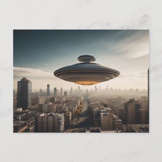 UFO Over City ポストカード (正面)