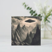 UFO over Mountain 飛んでいる Soser宇宙エイリアン カード (スタンド正面)