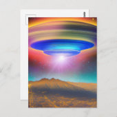 UFO over Valley at Night High Speed Photograph Col ポストカード (正面/裏面)