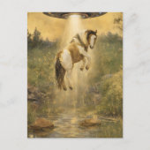 UFO picking up a Gorgeous Gypsy Vanner Horse ポストカード (正面)