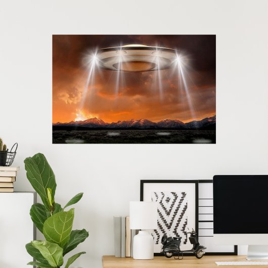 UFO Poster - Arriving ポスター (ホームオフィス)