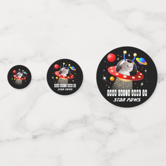 UFO Sci Fiのエイリアン宇宙船に猫を乗せる コンフェッティ (正面)