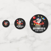 UFO Sci Fiのエイリアン宇宙船に猫を乗せる コンフェッティ (裏面)