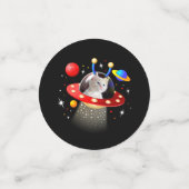 UFO Sci Fiのエイリアン宇宙船に猫を乗せる コンフェッティ (スモール正面)