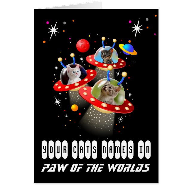 UFO Sci Fiエイリアン宇宙船での3 Cats (正面)