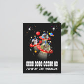 UFO Sci Fiエイリアン宇宙船での3 Cats ポストカード (スタンド正面)