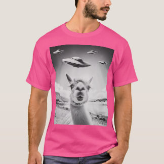 Ufo Selfie Llama Tシャツ