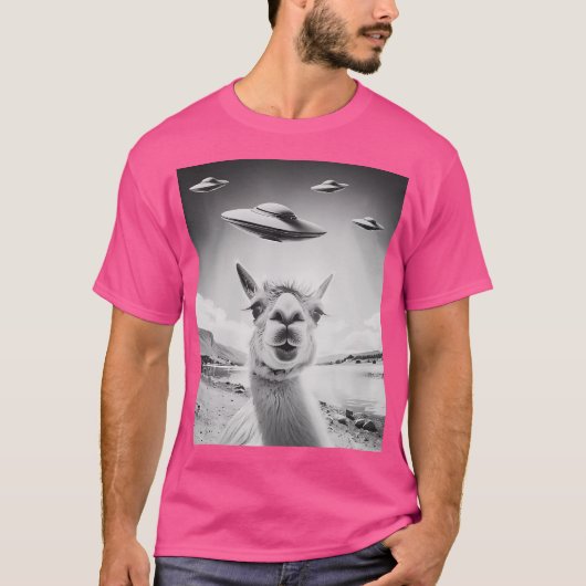 Ufo Selfie Llama Tシャツ (正面)