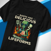UFO Space BBQ Grill Earth Lifeforms Funny Alien Tシャツ