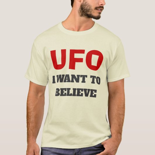 UFO Tシャツ – 私が望む – 信じナチュラルカラー (正面)