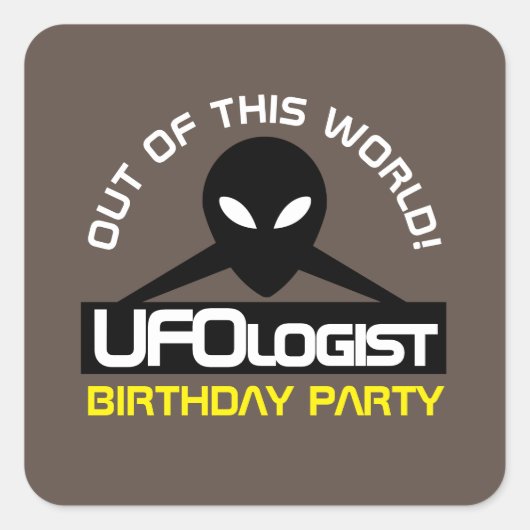 UFOlogistパーティー、誕生日 スクエアシール (正面)
