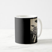 Ufosおもしろいエイリアンでトランプビッグフット自撮風変わり影 コーヒーマグカップ (正面右)