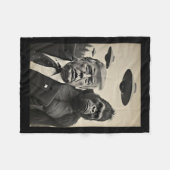 Ufosおもしろいエイリアンでトランプビッグフット自撮風変わり影 フリースブランケット (正面(横))