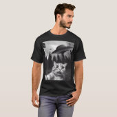 Ufosおもしろい猫の自撮り Tシャツ (正面フル)
