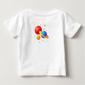 UFOsサイエンスフィクション皿に登場するツイン猫飛んでいるたち ベビーTシャツ (裏面)