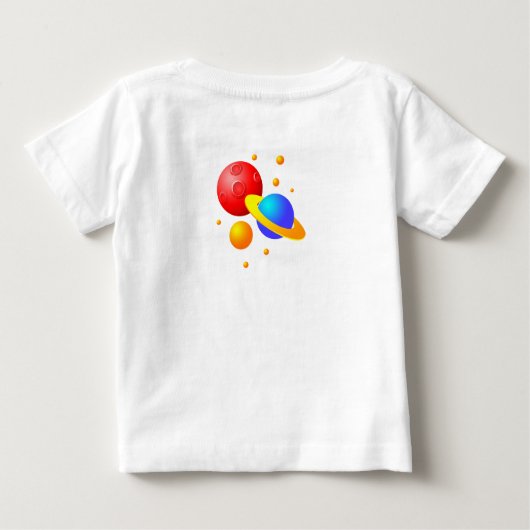 UFOsサイエンスフィクション皿に登場するツイン猫飛んでいるたち ベビーTシャツ (裏面)