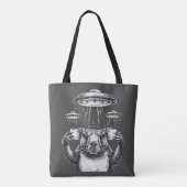 UFOs おもしろい Capybara UFOsユ風変わりーモア トートバッグ (裏面)