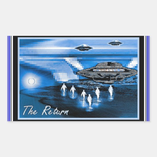 UFOs -リターン 長方形シール (正面)