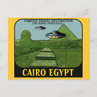 UFO'S OVER CAIROエジプト旅行デザイン ポストカード