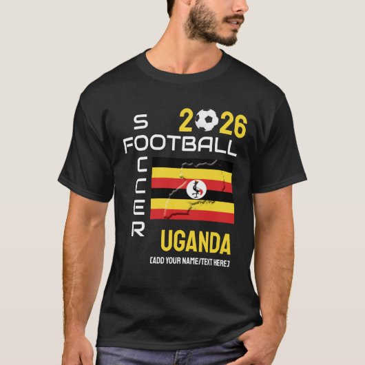 UGANDA サッカー フットボール カスタム 2026 任意の年 Tシャツ (正面)