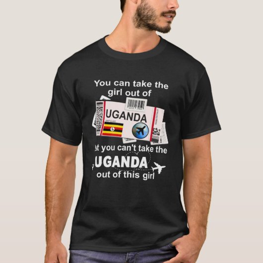 Uganda Boarding Pass  Uganda Girl  Uganda Tシャツ (正面)
