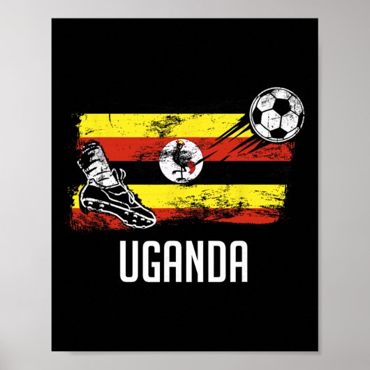 Uganda Flag Jersey Ugandan Soccer Team Ugandan  ポスター (正面)