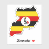 Uganda map Sticker Flag for Laptop Book… シール (シート)