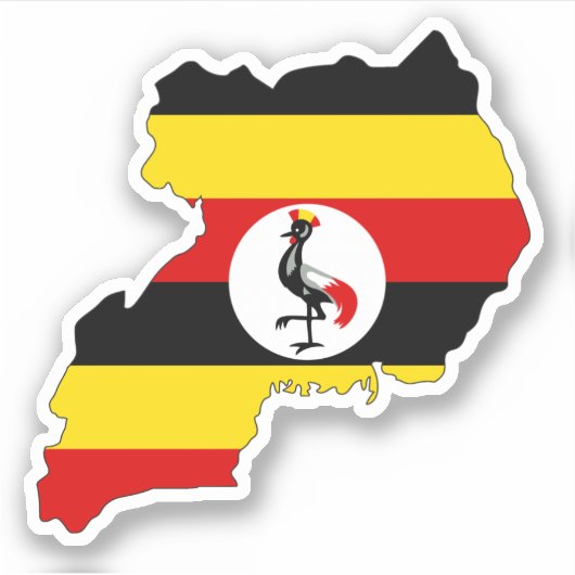 Uganda map Sticker Flag for Laptop Book… シール (正面)