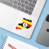 Uganda map Sticker Flag for Laptop Book… シール (ノートパソコンとiPhone)