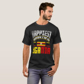 Ugandan Uganda Ugandan Flag Happiest When Im In Ug Tシャツ (正面フル)