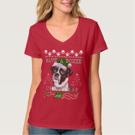 Ugle Christmas Sweaters - Reverse Brindle Boxer Tシャツ
