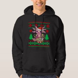 Ugly Anime Christmas Sweater Kawaii Axolotl Eating パーカ