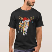 Ugly Beagle Xmas Gift Lighting Reindeer Beagle Chr Tシャツ (正面)