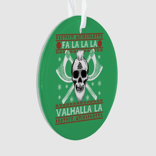 Ugly Christmas Design Fa-La-La Valhalla Viking Val オーナメント (正面)