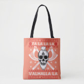 Ugly Christmas Design Fa-La-La Valhalla Viking Val トートバッグ (正面)
