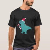 Ugly Christmas Dinosaur trex Snowflake Winter Whim Tシャツ (正面)