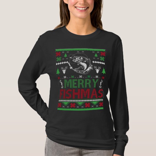 ugly christmas fishing tシャツ (正面)