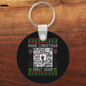 Ugly Christmas Funny Qr President Trump Dance Code キーホルダー (正面)