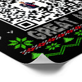 Ugly Christmas Funny Qr President Trump Dance Code ポスター (角)