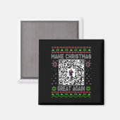 Ugly Christmas Funny Qr President Trump Dance Code マグネット (正面/裏面)