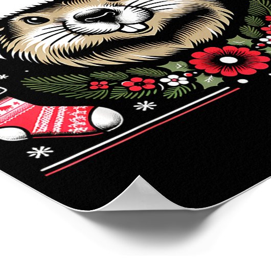 Ugly Christmas Groundhog  ポスター (角)