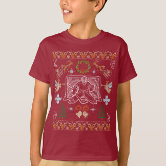 Ugly Christmas Hockey Goalie Sweater – クリスマスのホッケー Tシャツ