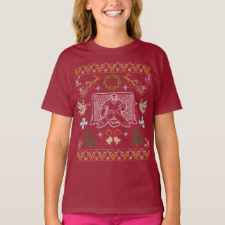 Ugly Christmas Hockey Goalie Sweater – Festive Hoc Tシャツ