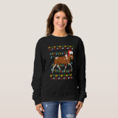 Ugly Christmas horse rider equestrian Christmas スウェットシャツ (正面フル)
