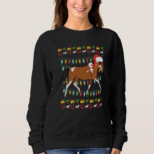Ugly Christmas horse rider equestrian Christmas スウェットシャツ (正面)