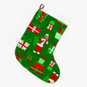 ugly christmas Marjorie Taylor Greene santa ラージクリスマスストッキング (正面 (吊り時))