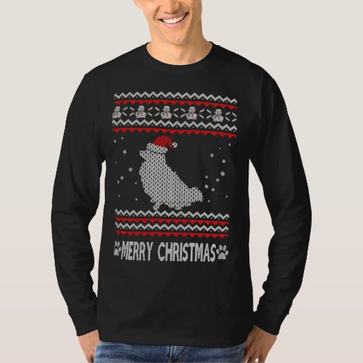 Ugly Christmas Pomeranian Tシャツ (正面)