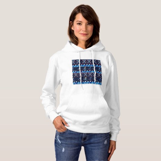 Ugly Christmas Ski Pattern Holiday パーカ (正面フル)